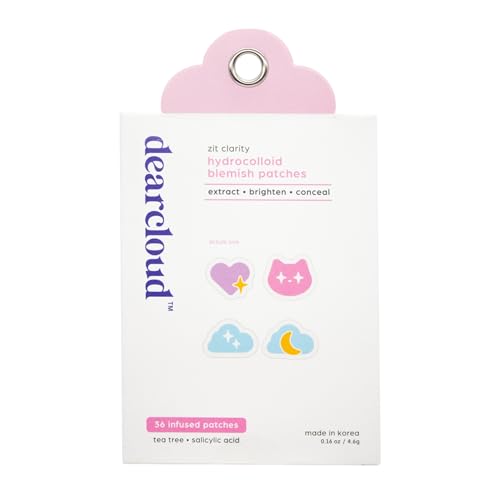 dearcloud Hydrocolloid Blemish Patches - 36 Count Refill Set ? Pimple Patches for Face, Acne Spot Treatment With Niacinamide & Salicylic Acid - (Zit Clarity)