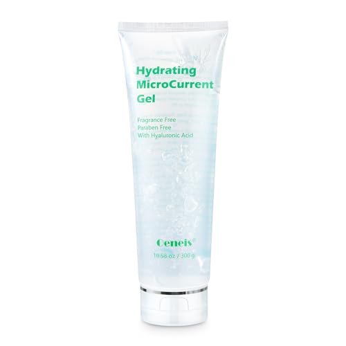Hydrating Microcurrent Conductive Gel, Fragrance-Free, Paraben-Free, Gel Primer with Hyaluronic Acid, Non-irritating, Moisturizing Gel for RF, 300g Tube, Clear
