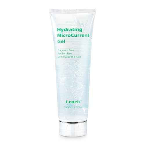 Hydrating Microcurrent Conductive Gel, Fragrance-Free, Paraben-Free, Gel Primer with Hyaluronic Acid, Non-irritating, Moisturizing Gel for RF, 300g Tube, Clear