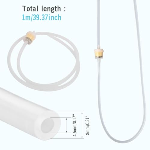5PCS Microdermabrasion Filters + 1PCS 39" Silicone Tube, Replacement Filter Tube Set for Vacuum/Diamond Microdermabrasion Machines
