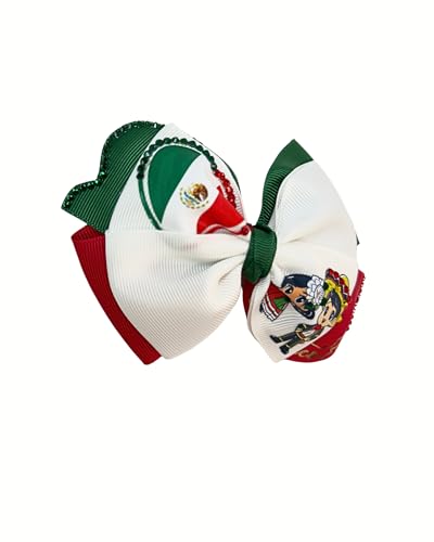 1st Edition Mexican Hair Bow | Small Handmade Red, White & Green