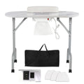 AGESISI Portable Manicure Table Foldable Nail Desk with Dust Collector
