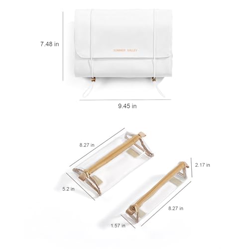 YDR Cosmetic Bag Foldable with Divider,Capacity Travel Makeup Bag for Women Portable Pouch Makeup Organizer Toiletry Bag Makeup Case