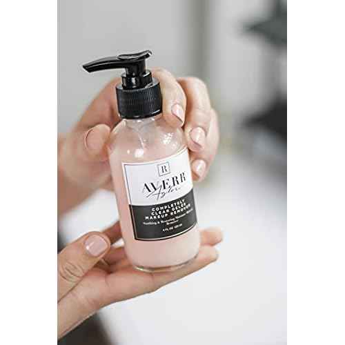 Averr Aglow Completely Clear Gel?e Makeup Remover, Face Care, Boost Collagen, Calm Skin, Natural Plant Based Solution Facial Cleanser, Removes Waterproof Makeup