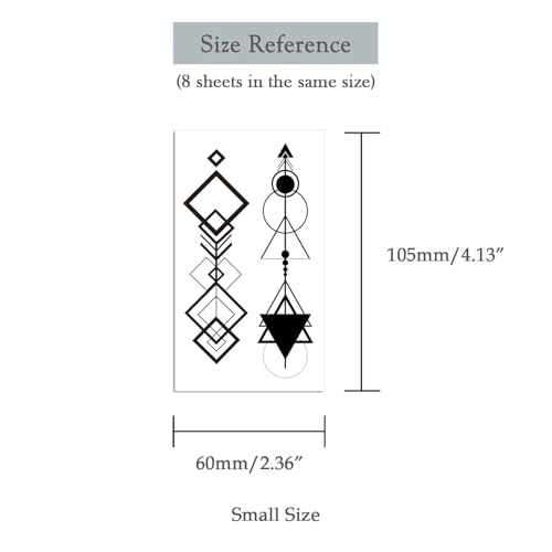 8 Sheet Temporary Tattoos Waterproof Stickers for Adults