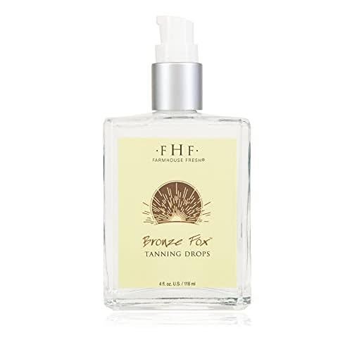 FarmHouse Fresh Self-Tanner, Vitamin E Oil for Body With Aloe Vera. Tanning Serum. Bronze Fox Tanning Drops, 4 Fl Oz