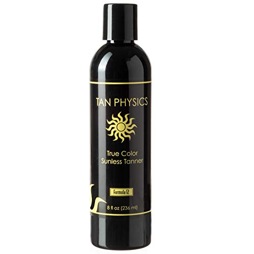 Tan Physics Sunless Tanner 8oz with Self Tanner Brush ? Self Tanning Lotion ? Instant Tanning Lotion for Face & Body ? Natural Self Tanner for Streak-Free, Long-Lasting Glow