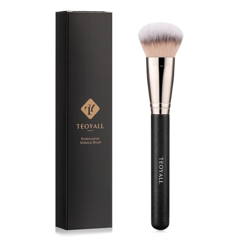 TEOYALL Domed Foundation Brush - Soft Dense Makeup Blending & Stippling Brush