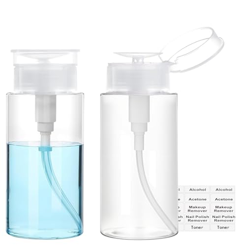 100ml Push Down Pump Dispenser Bottles, 2-Pack with Labels