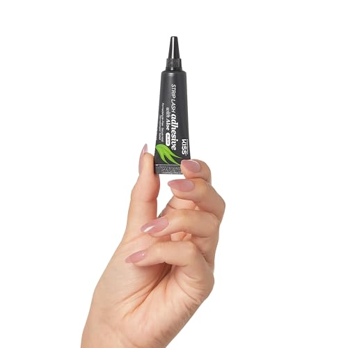 KISS Black Lash Adhesive with Aloe - Latex-Free, Contact Lens Friendly, Secure Hold 0.24oz