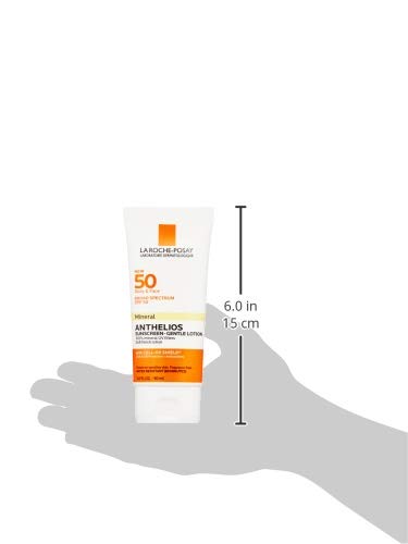 La Roche-Posay Anthelios Mineral Sunscreen SPF 50 Gentle Lotion | Broad Spectrum SPF + Antioxidants | Face & Body Sunscreen | Titanium Dioxide & Zinc Oxide Sunscreen | Oxybenzone Free | Oil Free