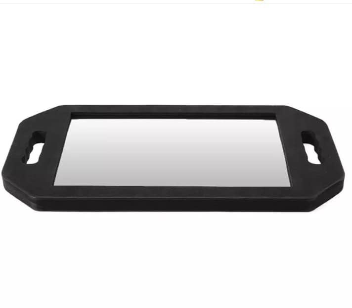 Handheld Hairdressing Mirror with Dual Handles - Lightweight Foam Back View