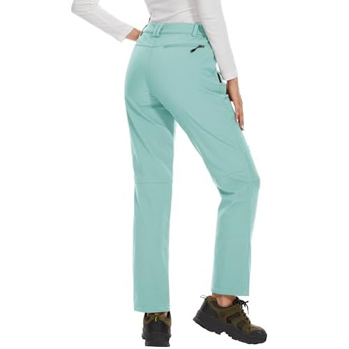 MAGCOMSEN Women's Fleece Lined Waterproof Insulated Snow Ski Pants Winter Warm Hiking Pants Outdoor Softshell