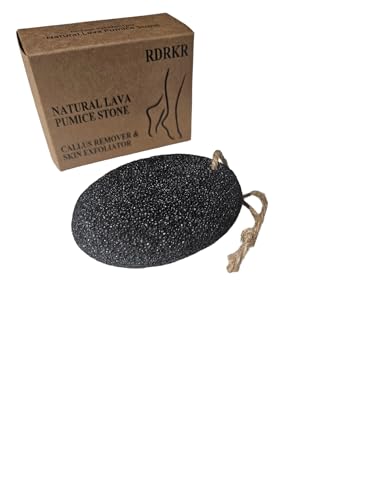 RDRKR Pumice Stone Foot and Hand Scrubber - Natural Lava Stone for Callus Remover, Foot Exfoliation, Hand Scrub, Pedicure Tool, Dry Skin Remover, Promote Healthy Foot and Hand Care (Black)