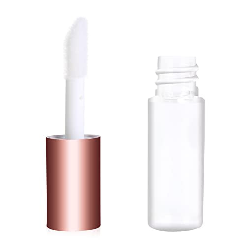 50 Pack 1.2ML Clear Lip Gloss Tubes with Rose Gold Lids