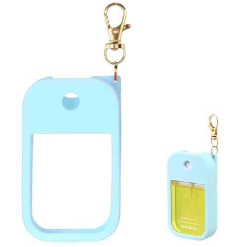 Hand Sanitizer Spray Case Compatible with Touchland Power Mist 1 oz ? Silicone Case with Keychain for Touch Land Mist 1 fl oz£¨30 ml£©, Hand Sanitizer Accessory for 1 fl oz (Blue, 1 Pack)