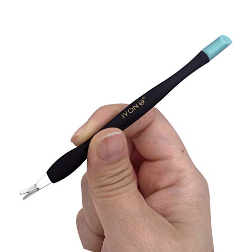 Black IVON 3 Pack Cuticle Trimmer Pusher Remover Gentle Nail Care Tools