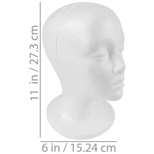 SHANY Styrofoam Model Heads ,Hat Wig Foam Mannequin Female Wig Head Stand ,Mannequin Head for wigs , Wig Holder - Round Base , 11 Inches Female Mannequin Head - Half Dozen - 6 Pieces