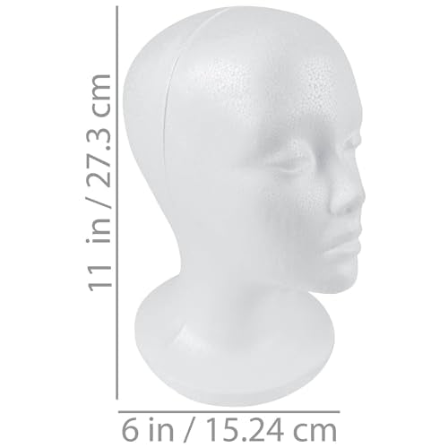SHANY Female Styrofoam Mannequin Head for Wigs & Hats - 10.5 Inch, Round Base, Model 1