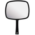 8-Inch Black Hand Mirror for Makeup with Ergonomic Handle - Portable & Durable