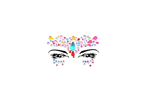 Face Gems Adhesive Glitter face Jewel Tattoo Sticker Festival Rave Party Body Make Up (Multi-colored-23)