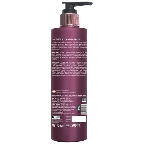VLCC Onion & Fenugreek Hair Oil Serum for Hair Growth & Scalp Hydration - 6.76 oz