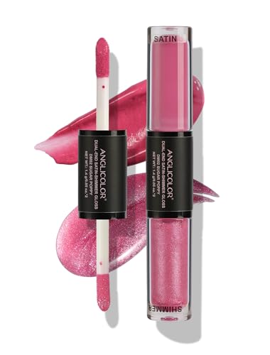 Anglicolor Dual-Ended Lip Gloss – Shimmer & Satin, Rose Oil