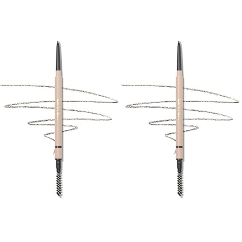 SHEGLAM Insta-Fill Eyebrow Pencil Long Lasting Non-Sticky Sweatproof Matte Eye Brow Pen Makeup - Ash Brown (Pack of 2)