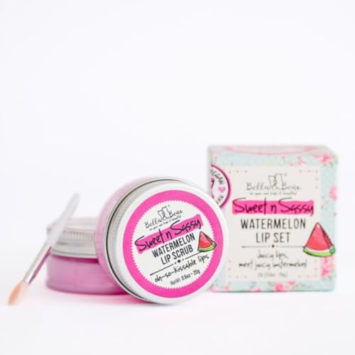 Sweet n Sassy Watermelon Lip Set, Juicy Scrub and Lip Butter - Gift for Women and Teens 2 x 0.6 oz