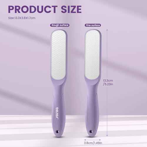 BEZOX Glass Foot File Callus Remover for Feet(1 PCS) - Foot Scrubber for Silky Smooth Heels & Dead Skin Removal | Professional Pedicure Heel File, Washable Foot Scraper - Purple