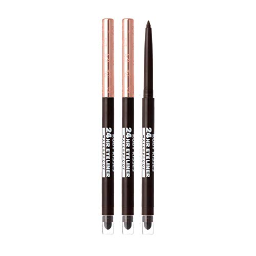 Ruby Kisses Waterproof Eyeliner Pencil 3 Pack - Long-Lasting Smudgeproof Make-up