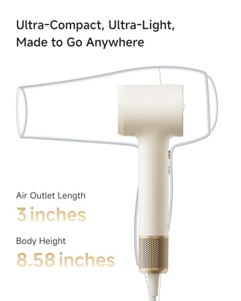 Laifen Mini Hair Dryer - Compact Ionic Blow Dryer with 110,000 RPM Motor