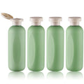 Owlyee 200ml (6.7oz) Refillable Shampoo Bottles 4 Pack with Green Flip Cap