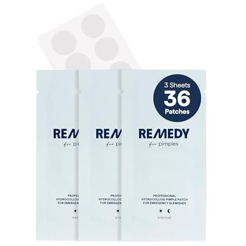 Remedy for Pimples | 36 Hydrocolloid Pimple Patches for Blemishes, Zits, Spot Concealing | Near-Invisible Medical-grade Blemish Patches | By Dermatologist Dr. Shah