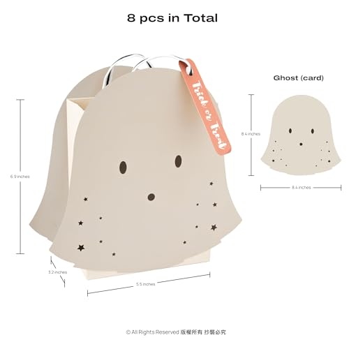 Cheerland Ghost Party Favor Bags, Pack of 8 - Halloween Goodie Bags