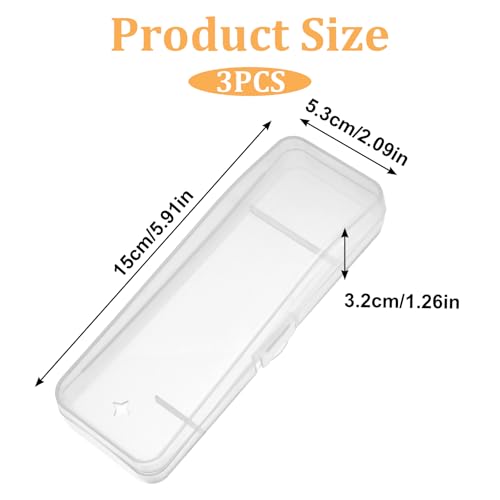 3-Pack Manual Razor Travel Case – Transparent Portable Storage