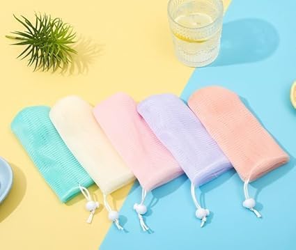 12 Pcs Exfoliating Mesh Soap Pouches with Drawstring - Body & Facial