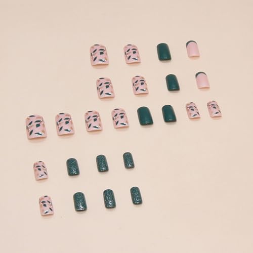 SINHOT Coffin Press on Nails Medium Ballerina Fake Nails Glossy Glue on Nails Pink Cat Eye Acrylic Nails Silver Glitter Arificial Nails Stick on False Nails with Fireworks Design 24 pcs