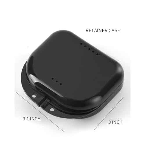 3 Pack Retainer Cleaner Case Partial Denture Cleaning Case Cup and Brush for invisalign Orthodontic soaking