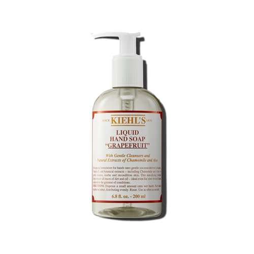 Kiehl's Grapefruit Liquid Hand Soap, Scented Hand Wash to Soothe & Condition Skin, Non-drying, with Coconut-derived Cleansers, Vitamin E & Botanical Extracts, All Skin Types, Grapefruit - 6.8 fl oz