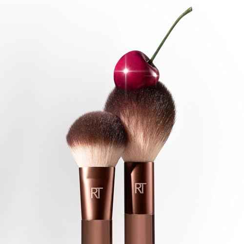 Real Techniques Cherry On Top It¡¯s All Blush Brush, Dual-Ended & Multipurpose Makeup Brush for, Powder, Liquid & Cream Blush, Synthetic Bristles, Vegan & Cruelty-Free Face Brush, 1 Count