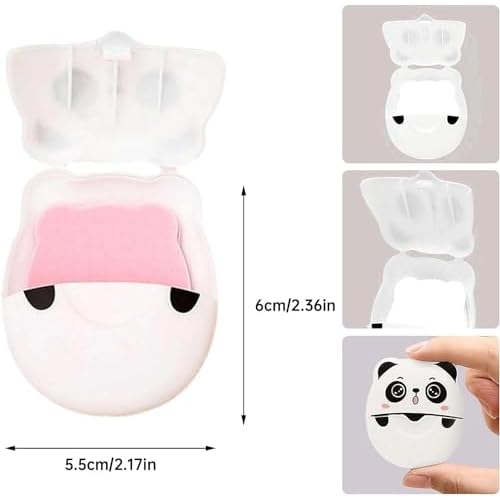 1Pc Cute Panda Portable Soap Sheets,Mini Travel Soap Paper Sheets Disposable Water Soluble Hand Washing Bath Scented Soaps for Outdoor Foaming Paper Travel,Soaps Shampoo,Personal Care