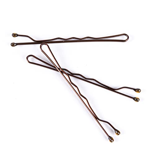 Amazon Basics No Slip Bobby Pins, 72 Count, Brunette Brown – All Hair Types