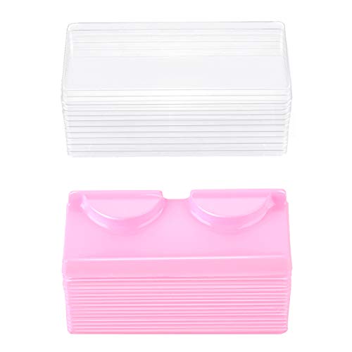 Blulu 50-Pack False Eyelash Storage Box - Pink Lash Case Organizer