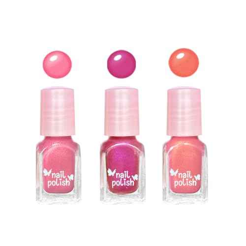 M&U MAKE YOU UP Butterfly Jewelry Case Nail & Hair Set - 3 Quick-Dry Polishes + 5 Fuzzy Elastics | Portable Beaded Clutch for Teens, FashionGift with Floral Charm Party Favors