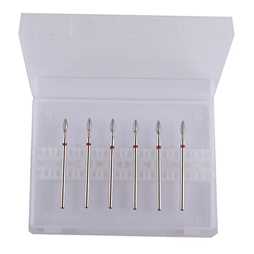 6pcs Flame Diamond Cuticle Clean Bits Set for Nail Drill
