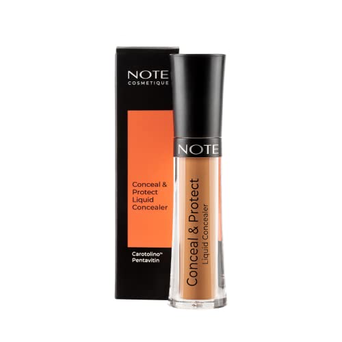 NOTE Conceal and Protect Liquid Concealer - Make Up Under Eye Concealer for Blemishes - Face Makeup with Blue Light Shield - 11-0.2 oz