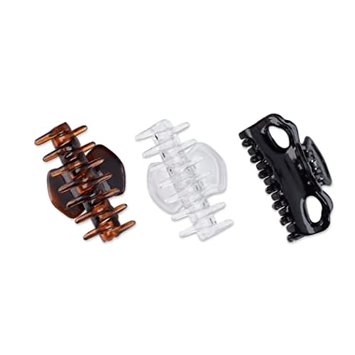 Scunci 2-Loop Jaw Clips, 6-CM Assorted Colors, 3-Count per Pack (1-Pack)
