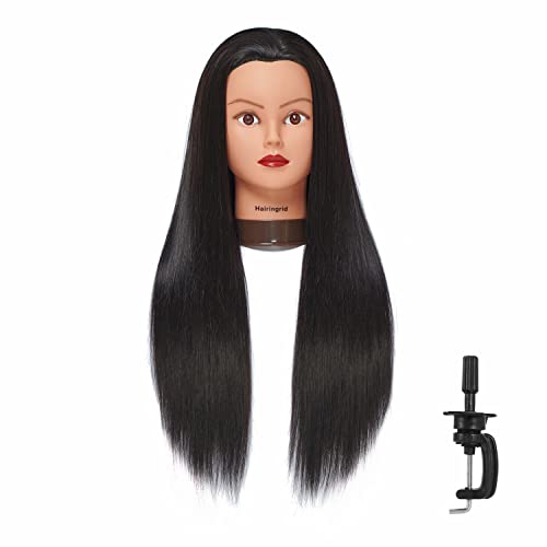 Hairingrid 26"-28" Mannequin Head with Clamp - Synthetic Hair Styling