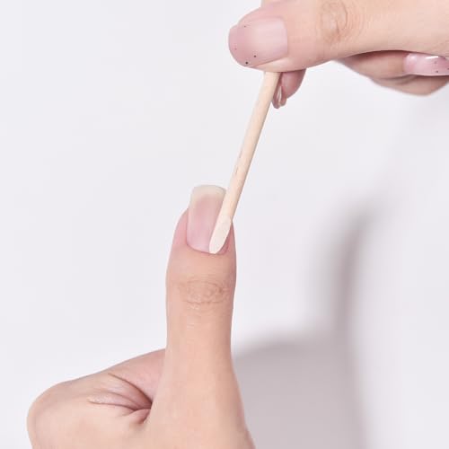 5PCS Orange Wood Nail Stick Set with Storage Tube - Double Sided Cuticle Pusher & Remover